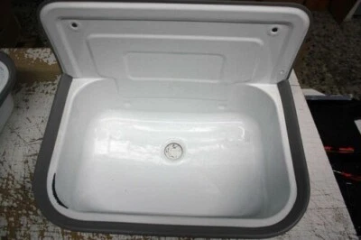 Waschbecken für aussen, Garten, Keller, Waschküche, weiß Ausgussbecken, B-Ware - Bild 1 von 4