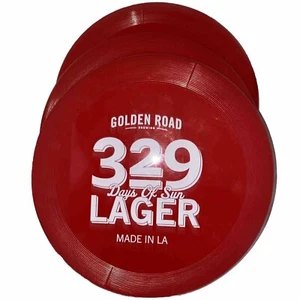Lot of 3 Golden Road 329 Days Of Sun Frisbee Beer Red Made In Los Angeles 9" - Picture 1 of 1