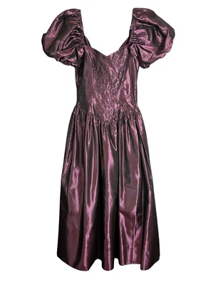 Vintage 80s Cachet Bari Protas Sweetheart Gown Formal Dress  5/6  Puff Sleeves - Image 1 of 4