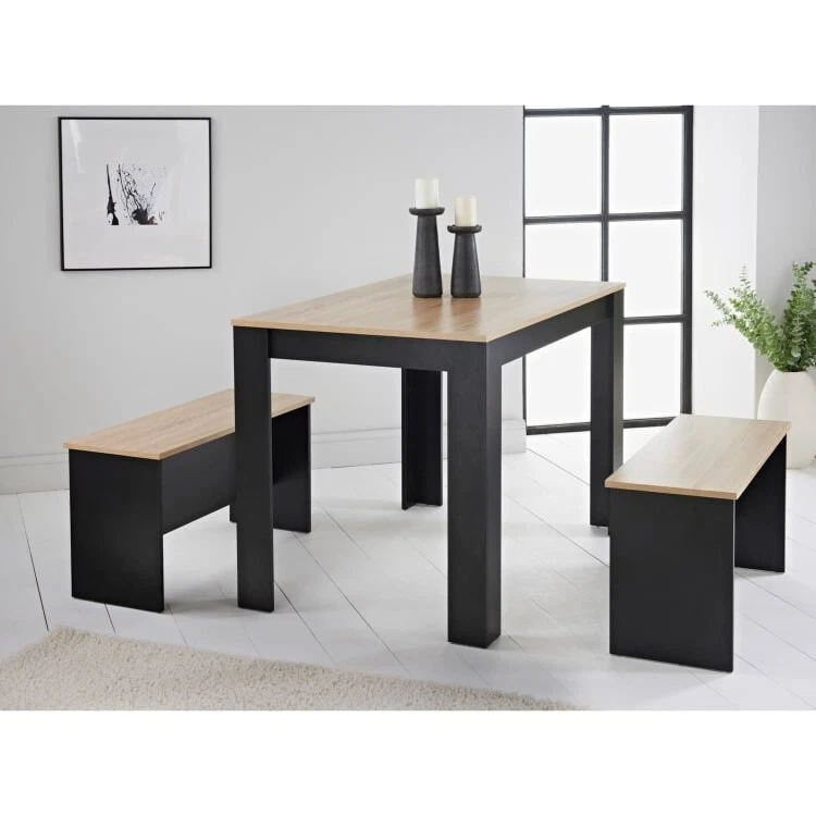 New Michigan 3-Piece Dining Set with Black and Light Oak Finish A-69 - Image 1 of 1