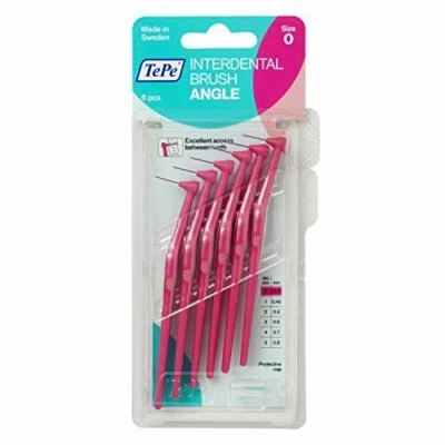 TEPE Angled 0.4mm Pink Interdental Brushes Pack Of 6 Size 0 4mm Unit Count 6 0 Angle
