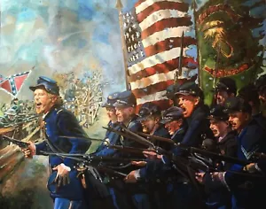 Guerra Civil de Estados Unidos Carga de la Brigada Irlandesa 8-1/2 x 11 pulgadas IMPRESIÓN - Imagen 1 de 1
