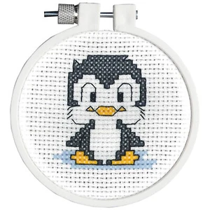 'Kid Stitch' Cross Stitch Kit ~ Penguin EASY FOR KIDS & BEGINNERS #021-1756 - Picture 1 of 3