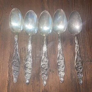 Vintage Whiting Mfg. Lily of The Valley Sterling Teaspoons, Set of 5 - Picture 1 of 5