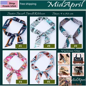 Scarf Handbag Handle Scarves Wrap Purse Tie Hair Bow Mini Long Ribbon Satin - Picture 1 of 6