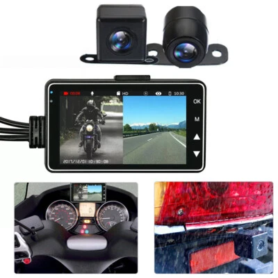 3'' Motorcycle DVR Dash Cam Driving Video Recorder Front Rear View Dual Camera # - Image 1 of 4