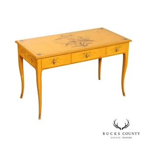 Chinoiserie Painted Three-Drawer Writing Desk - Picture 1 of 12