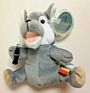 Coca-Cola Wolf Hund Sitzsack Beanie International Serie Sammlerstück Cola mit Etikett - Bild 1 von 4