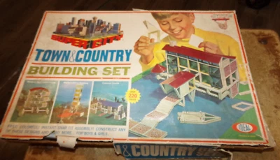 1968 ideal super city town + juego de construcción rural no completo bien usado Foto 1 de 4