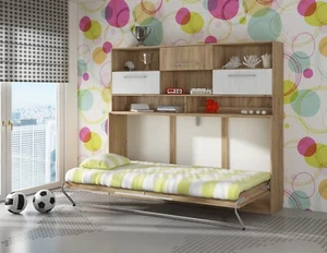 Cama de pared cama de armario horizontal ROGER 90x200 cama plegable de pared cama plegable de armario - Imagen 1 de 33