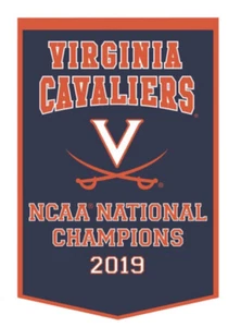 VIRGINIA CAVALIERS 2019 NCAA Basketball CHAMPIONS 24x36 Embroidered BANNER New - Picture 1 of 6