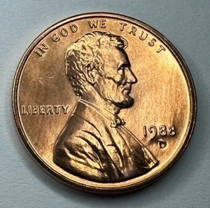 1988-D Lincoln Memorial Penny 1cent Coin from US Mint Set - Picture 1 of 6