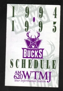 1994-95 Milwaukee Bucks Pocket Schedule WTMJ - Picture 1 of 2