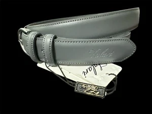 UNISEX FALARI Genuine Leather Dress Belt Casual Gray SZ Large 38-40 NEW w defect - Picture 1 of 5