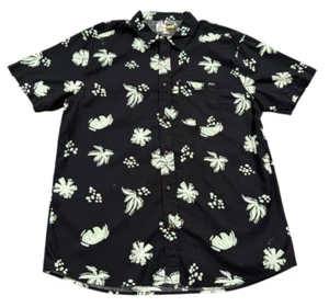NEW Reef Men's Short Sleeve Button Down Shirt Black Size X-Large XL NWT - Picture 1 of 3