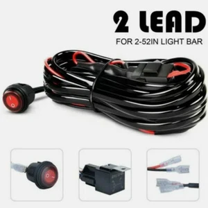 12V 40A 2Leads Fuse Relay Rocker Switch LED Spot Light Bar Wiring Harness Kit - Picture 1 of 12