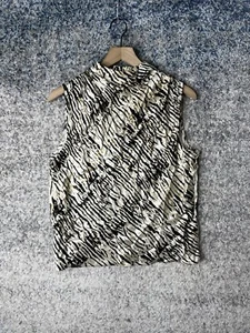 Rails Women's Kaleen Mockneck Sleeveless Top Animal Print Medium Neutral Ikat - Picture 1 of 8