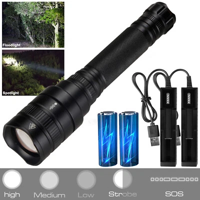 Linterna LED súper brillante zoom P50 táctica potente lámpara antorcha policía 5 modos - Imagen 1 de 4