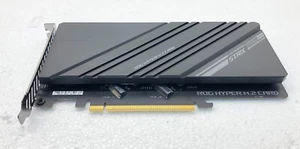 ASUS ROG HYPER M.2 PCle 2-PORT NVME SSD EXPANSION CARD DESKTOP MOTHERBOARD - Picture 1 of 6