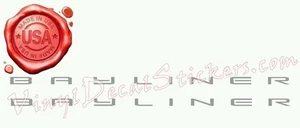 2 Stickers (54 1/2" x 1 3/8") BAYLINER Shiny Silver Vinyl Decal Sticker - Bild 1 von 2