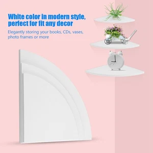 Set of 3 Floating Corner Wall Shelves Display Rack Storage Organizer - Picture 1 of 6