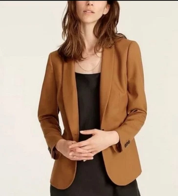 J. Blazer para mujer Crew marrón camel con cuello tostado escolar 8T mezcla de lana Foto 1 de 4
