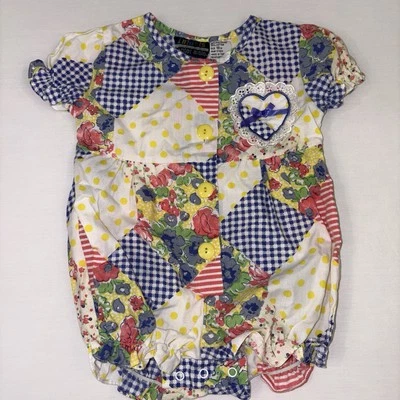 Vintage Baby Bubble Romper 12-18 Months Summer Center Aisle Photoshoot Girls - Image 1 of 4