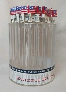 27 Boston Warehouse Patriotic Flag Cocktail Stirrers Swizzle Sticks Barware - Picture 1 of 9