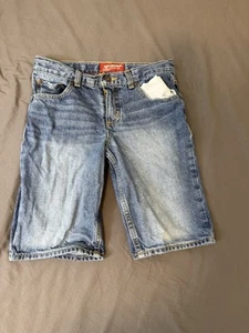 Arizona Boys Jean Shorts Size 12 Regular Denim Pockets Dark Wash  - Picture 1 of 9