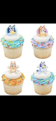 Bluey So Much Fun Rings, 24 Cupcake Decorations Featuring Bluey, Bingo Open Box - Image 1 of 2