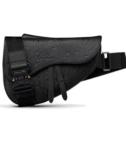 DIOR LEATHER SADDLE BAG WITH CD SIGNATURE - Picture 1 of 5