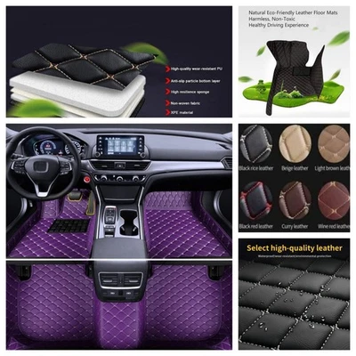 For Honda Civic City Fit Luxury Car Floor Mats Custom Waterproof Carpets Liners - Imagem 1 de 4