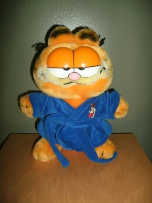 De colección Dakin Peluche Garfield el Gato con Bata de Baño Azul con Bordado Odie Foto 1 de 4