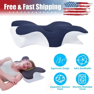 Ergonomic Neck Support Pillows Cervical Memory Foam Pillow for Pain Neck Relief. - Image 1 of 4