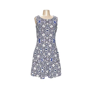 Talbots Blue Graphic Shift Dress (Regular mp) - Picture 1 of 4