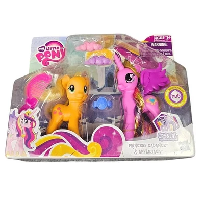 RARE My Little Pony Crystal Princess Celebration Cadance & Applejack 2012 READ - Image 1 of 3