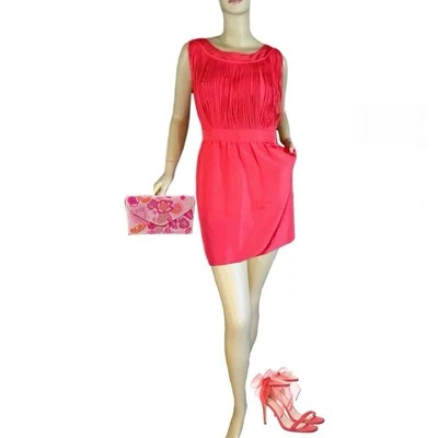 VESTIDO VAINA MUJER LOEFFLER RANDALL CORAL MINI SEDA  Foto 1 de 4