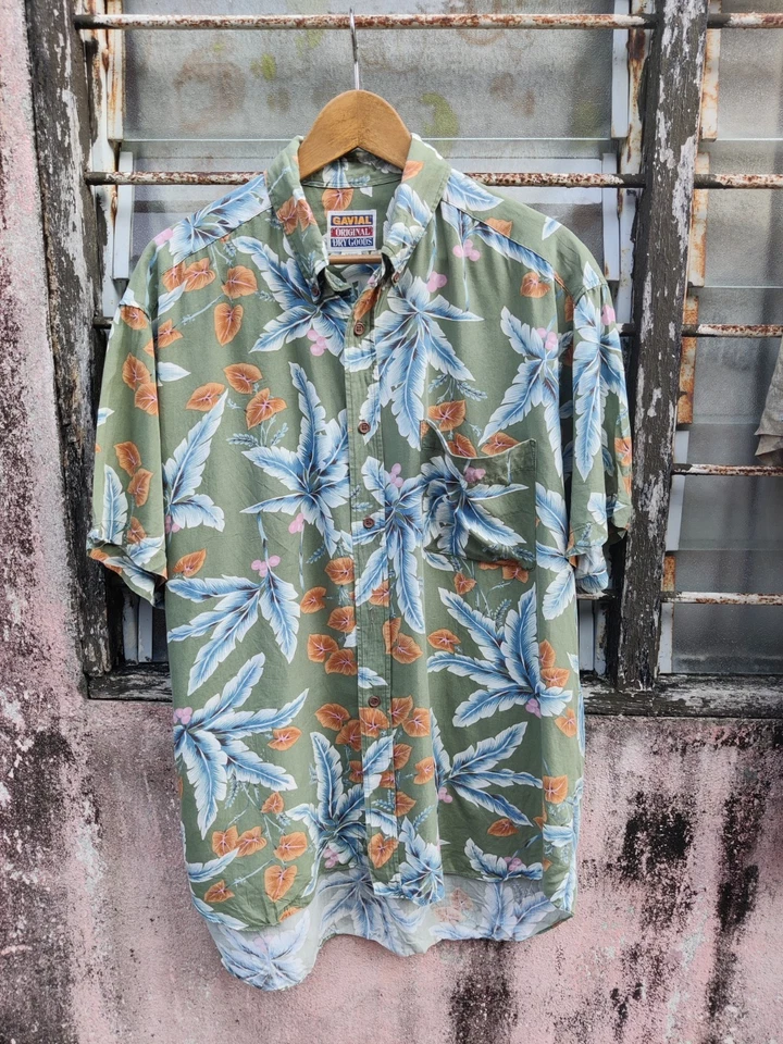 Camisa De Colección Gavial Dry Goods Floral Cachemira Rayón Hawai Hecha en Japón Talla XL Foto 1 de 4