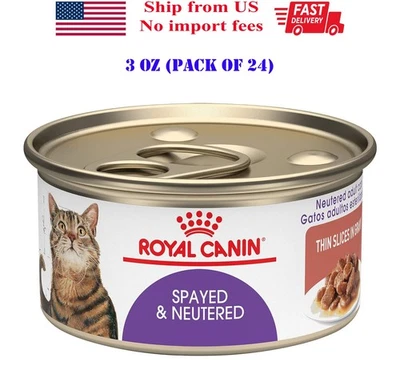 Royal Canin Feline Spayed Neutered Thin Slices in Gravy Wet Cat Food, 24 can 3oz - Image 1 of 4