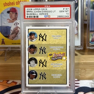 2008 Upper Deck Berra/Jackson/DiMaggio/Jeter Baseball Heroes PSA 10 #197 Foto 1 de 2