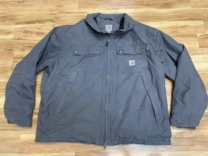 Carhartt Men's Large Quick Duck Canvas Jacket Workwear Grey 101492 022 - Picture 1 of 6