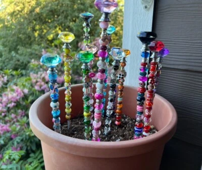 FAIRY WAND BEADED GARDEN STAKES   Handmade Indoor/Outdoor USING QUALITY BEADS - Image 1 of 2