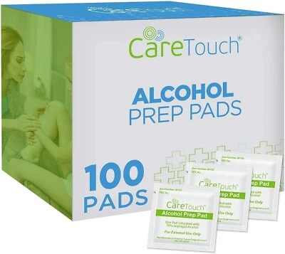 Toalhetes de álcool Care Touch - 100 unidades individualmente 100 (pacote com 1) - Imagem 1 de 4