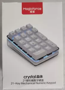 Magicforce Crystal 21 Schlüssel Mechanisches Numpad V2 Gateron Clear Switches LED Weiß - Bild 1 von 6