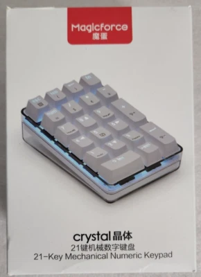 Magicforce Crystal 21 Key Mechanical Numpad V2 Gateron Clear Switches LED White - Image 1 of 4