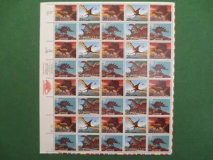 DOC Scott #2422-25 Prehistoric Animals 25¢ 1989 Sheet of 40 MNH XF - Picture 1 of 8