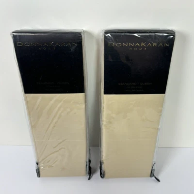 Donna Karan Ultra Fine 4 Standard Queen Pillowcases Gold 600 Thread Count Cotton - Image 1 of 4