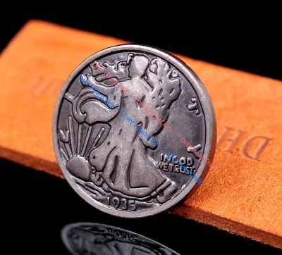5X LEATHERCRAFT WALKING LIBERTY RETRO REPLACEMENT COIN CONCHO 1-1/8" SCREW BACK - Image 1 of 4