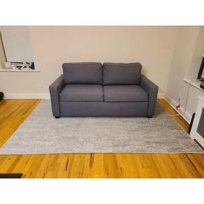 West Elm 豪华亨利女王卧铺沙发拉出沙发,蓝色灰色 — 第 1/4 张图片