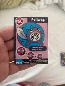 Poliwag 1999 Original 151  Pokemon Burger King PokeTrivia Trading Card #60 - Picture 1 of 2
